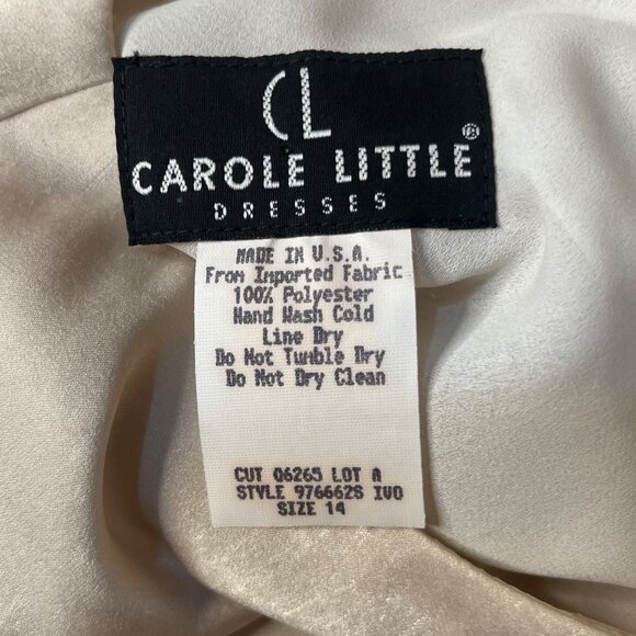 Carole Little Women's Size 14 Ivory A-Line Satin Dress NWT Career Elegant USA - Picture 10 of 14